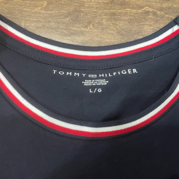 Men’s Tommy Hilfiger Red and Navy Blue Tshirt - Picture 2 of 3